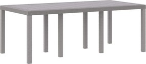 vidaXL Kerti Asztal Világosszürke 200 x 100 x 73 cm polirattan