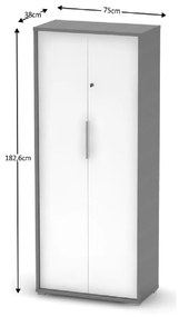 Irodai szekrény zárral Hamila NEW TYP 31 (grafit + fehér). 1028789