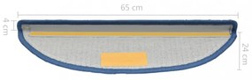 15 darab kék lépcsőszőnyeg 65 x 24 x 4 cm