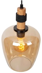 Lucide 45408/22/62 - Csillár zsinóron ILONA 1xE27/40W/230V átm. 22 cm fekete/bézs