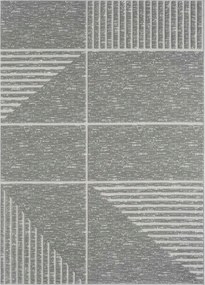 Szőnyeg nappaliba 120x160 cm, puha szálú, szürke modern 3D mintás