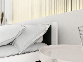 Ágy IKAROS 160 x 200 cm, antracit/fehér Matrac: Deluxe 10 cm matraccal, Ágyrács: Deszkás ágyráccsal