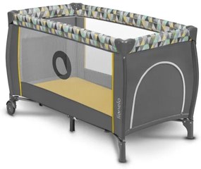 Lionelo - Utazó kiságy SVEN PLUS szürke/sárga