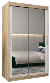 Ruhásszekrény 120 cm Toki 3 (szonoma tölgy + matt fehér). 1065066