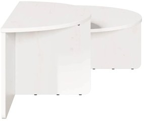 Dohányzóasztal 2 pcs Fehér 79 x 39.5 x 40 cm Tömör fenyőfa