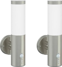 vidaXL Kültéri Fali Lámpa 2 pcs Ezüst 15 x 7,5 x 33 cm