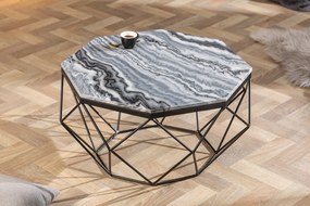 DIAMOND modern márvány dohányzóasztal - 69cm - szürke