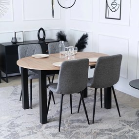 Étkezőgarnitúra 4 db. Szürke Robin székkel. Bővíthető asztal HARRY 102-142 cm
