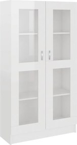 vidaXL magasfényű fehér szerelt fa vitrinszekrény 82,5 x 30,5 x 150 cm