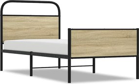 vidaXL ágykeret matrac nélkül 75x190 cm sonoma tölgyfa műfa
