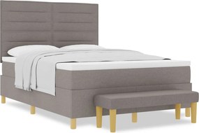 vidaXL Boxrugós ágy matracmal fejtámlával Tópszínű 140 x 190 cm szövet