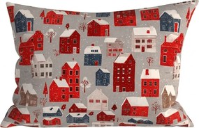 Mikroszálas párnahuzat WINTER COTTAGE 70x90 cm, szürke