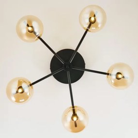 Jupiter 2047 - Felületre szerelhető csillár PRATO 5xG9/10W/230V fekete/bézs