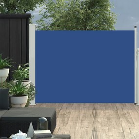 kék behúzható oldalsó teraszi napellenző 100 x 500 cm