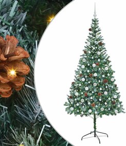 vidaXL Mű karácsonyfa 300 LED-del állvánnyal Zöld 210 cm PVC és Acél