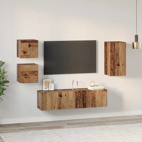 TV szekrény garnitúra 5 pcs Régi fa 30.5 x 30 x 60 cm Faanyag