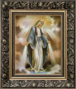 Vászonkép 35x30 Szeplőtelen Mária Arany Díszített Keret