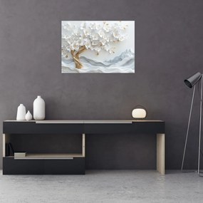 Üveg kép – 3D elegáns életfa (70x50 cm)