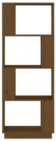 mézbarna tömör fenyőfa könyvszekrény/térelválasztó 51x25x132 cm