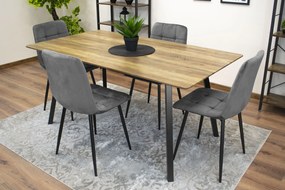 AKCIÓ Sötétszürke bársonyszék KARA fekete lábakkal II. osztály