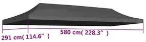 antracitszürke tető partisátorhoz 3 x 6 m