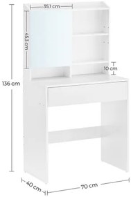 FREYA fehér toalettasztal