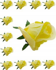 Rózsa Dekoráció Termék Fej Virágok Nád Sárga 12 Db-os Csomag