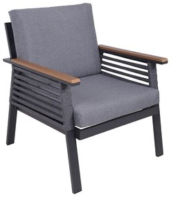 Sötétszürke alumínium négyszemélyes kerti lounge szett Denia – Garden Pleasure