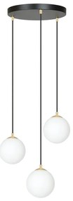 EMIBIG Csillár zsinóron ROYAL 3xE14/10W/230V átm. 30 cm fekete EB0095