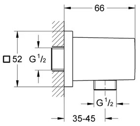 GROHE 27704000 - Fali zuhanykönyök EUPHORIA CUBE 12” fényes króm