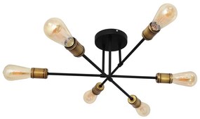 Csillár CAMBRIDGE 6xE27/20W/230V fekete/arany