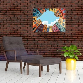 Üveg kép - Házak között (70x50 cm)