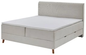 Bézs boxspring ágy tárolóhellyel 160x200 cm Memphis - Meise Möbel