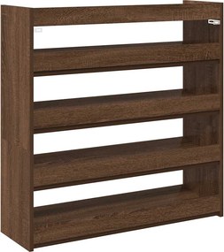 vidaXL barna tölgy színű szerelt fa cipőtartó 80x25x81 cm