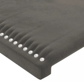 sötétszürke bársony LED-es fejtámla 163 x 16 x 78/88 cm