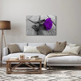 Kép - Lila rózsa zöld szárral (90x60 cm)