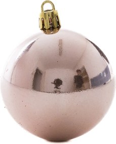 Rózsaszín-rosegold műanyag gömb szett 6 cm 12 db