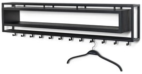 Fekete fém fali fogas polccal School – Spinder Design