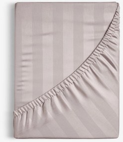 Goldea körgumis damaszt lepedő - szürkésbarna csíkos 80 x 200 cm