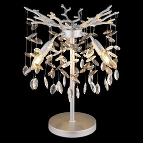 Globo 64138TS - QUEENA asztali lámpa 3x E14/40W/230V, ezüstszínű