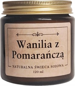 Természetes szójagyertya – Vanília-Narancs illat 120 ml kézzel készített