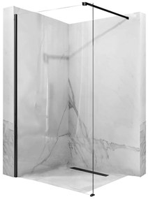 Rea AERO, zuhany paraván WALK IN, 1 lapos, 90 x 195 cm, matt fekete-átlátszó, REA-K7581