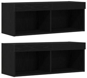 LED TV Szekrény Fekete tölgy 30.5x30x102 cm Műanyag