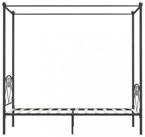 szürke fém baldachinos ágykeret 90 x 200 cm