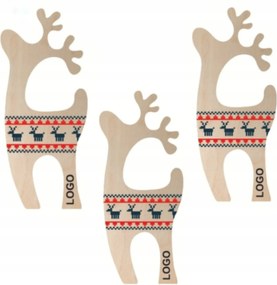 3 db-os Karåcsonyi Rénszarvas Szett Fåból Scandi Logóval Z81