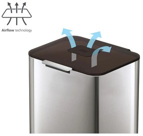 Ezüstszínű acél szelektív szemetes 60 l Totem Max – Joseph Joseph