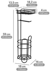 WENKO 71451800 - WC-papírtartó 16x59 cm fekete