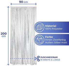 Fekete-ezüstszínű termo függöny ajtóra 90x200 cm – Maximex