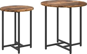 vidaXL Kisasztal készlet 2 pcs Füstölt Tölgy és Fekete