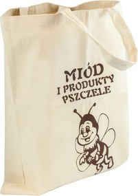 Ajándék bevásárlótáska pamut mintás méhecske és felirat 10 L